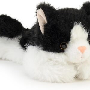 Cat Stuffed Animal 5.9" Cute Plushies Small Plush Toys Gifts for Kids Black and White