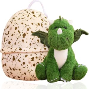 Dinosaur Stuffed Animal Toys,Dinosaur Plush Figure Toys Small Dino Pterosaur Plush Toys with Big Dinosaur Egg Cute Plush Doll Soft Stuffed Animal Gift for Boys Girls Baby Kids Toddlers (Small)