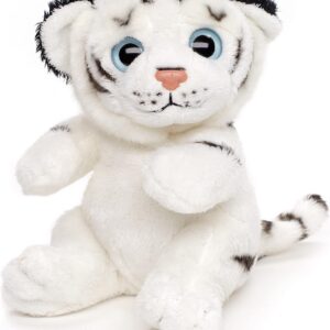 White Tiger Plushie - 16 cm (Height) - Plush Wild Animal - Plush Toy, Cuddly Toy
